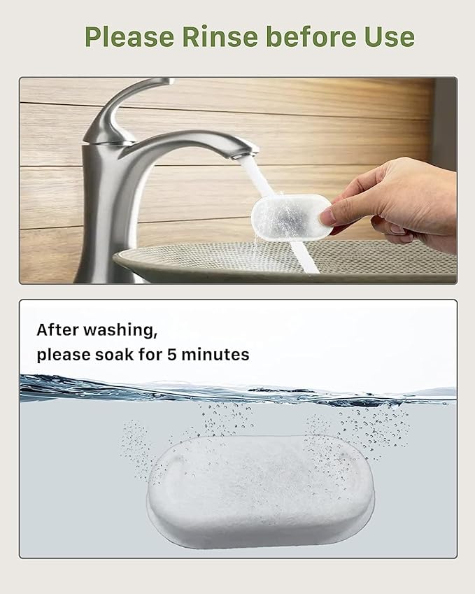 Pet Water Fountain Filter: 24 Cat Filters - 12 Pieces Filters + 12 Pieces Sponges for Cat Fountain - Cat Water Fountain Filter Replacement for Cat Water Fountain H1 (67oz/2L)