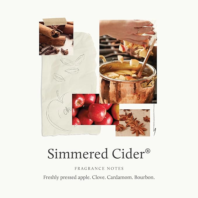 Thymes Scented Candles for Home Decor - Luxury Home Fragrance Gifts for Women & Men - Fall Candles with Warm Notes of Apple, Clove, & Cardamom - Harvest Red (Simmered Cider, 13 oz)