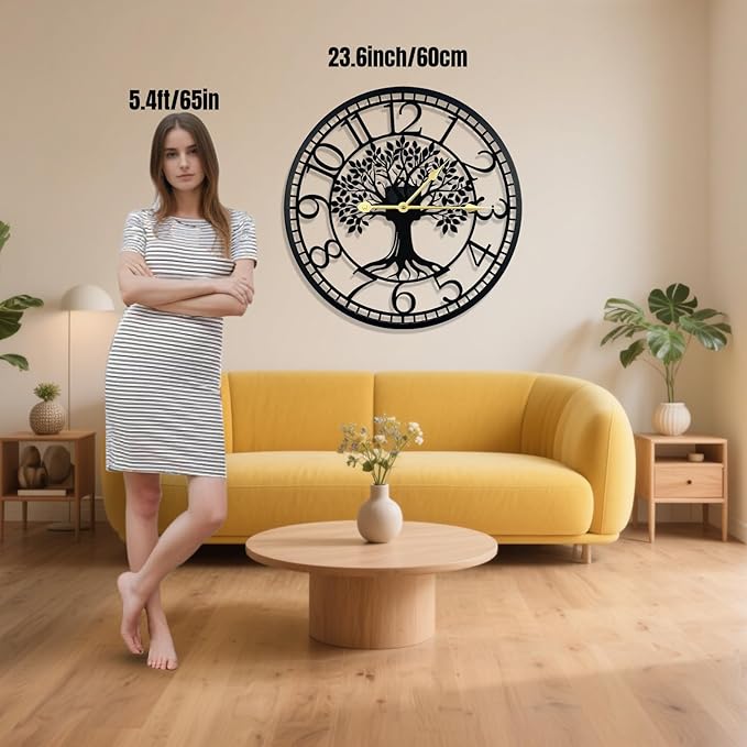 Big Wall Clock - Wall Clocks for Living Room Decor, Quiet and No Ticking Suitable for Wall Decor, Living Room Decoration, Kitchen Decoration