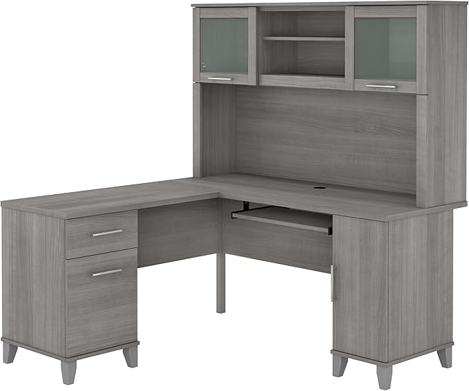 Bush Furniture File Drawer Accommodates Letter-Size documents While Box Drawer Stores Office Supplies and Utensils