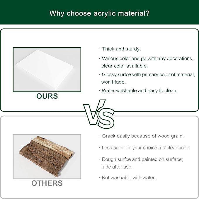 Decorative Acrylic Key Holder - Wall Mount Key Hooks with Shelf, Entryway Key Rack, Mail Organizer, Living Room Decor (White)