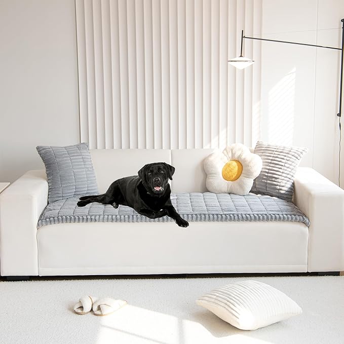 Mivnue Pet Couch Cover, Couch Covers for Dogs, Washable Dog Sofa Covers Couch Protector, Fuzzy Non Slip Couch Slipcover Pet Friendly