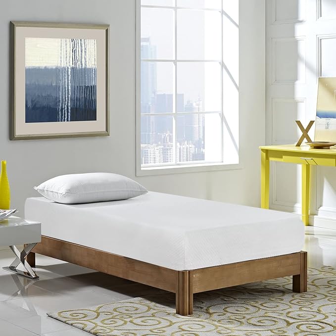 FDW | 12 Inch Twin Mattress | Medium Firm | Gel Memory Foam Mattress | White | Bed in a Box, CertiPUR-US Certified | Pressure Relief, Cooling Ventilated Foam | Washable Removable Cover