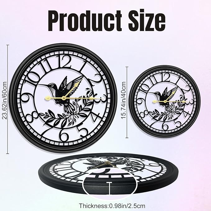Big Wall Clock - Wall Clocks for Living Room Decor, Quiet and No Ticking Suitable for Wall Decor, Living Room Decoration, Kitchen Decoration