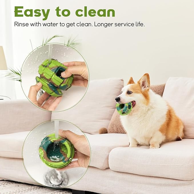 Dog Frozen Treat Toy - Dog Toys to Keep Them Busy, 4 in 1 Interactive Puzzle Chew Toy with Treat Dispensing, Freezable Fillable, Safe Chew-Resistant Design for Anxiety Relief and Cognitive Enrichment