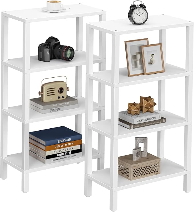 TUTOTAK Small Side Table, Narrow End Table, Skinny Sofa Table, Slim Nightstand, Couch Table, Living Room, Bed Room, White TB01BW0782