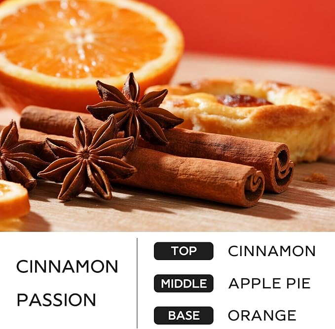 Cinnamon Candle, 14.1 oz Fall Candles for Home, 2 Wicks Blended Scents Scented Candles for Women and Men, Birthday Gifts for Women (Cinnamon+Apple Pie+Orange)
