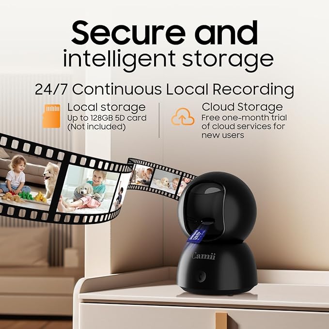Indoor Security Camera 2K, 360 Degree Cameras for Home Security with Night Vision, Baby/Dog Monitor with Auto Tracking, Human/Pet Detection, Cloud&SD, Pet Camera Support 2.4/5GHz WiFi