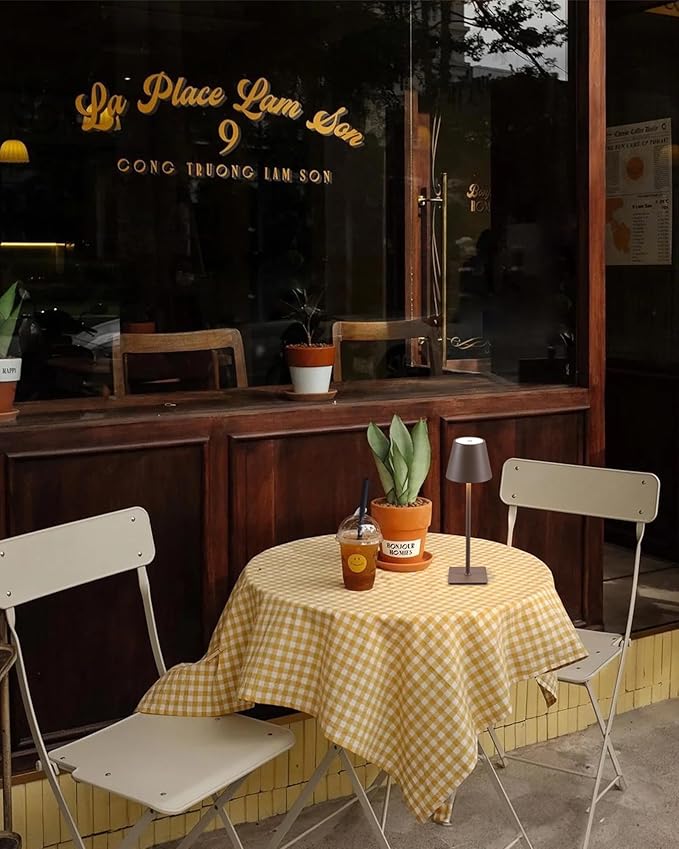 KDG 2 Pack Cordless Table Lamp,Portable LED Desk Lamp, 4000mAh Battery Operated, 3 Color Stepless Dimming Up, for Restaurant/Bedroom/Bars/Outdoor Party/Camping/Coffee Shop Night Light(Brown)