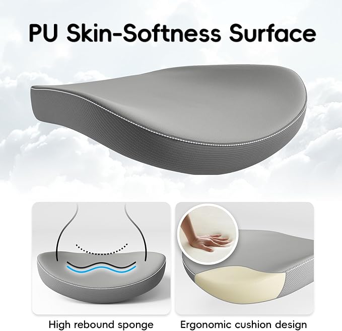 Ergonomic Office Chair-Computer X-Shaped Chair Mesh PU Leather with Adjustable Lumbar Support-Executive Desk Chair High Back with Headrest Flip-Up Arms for Long Hours (White-Grey)