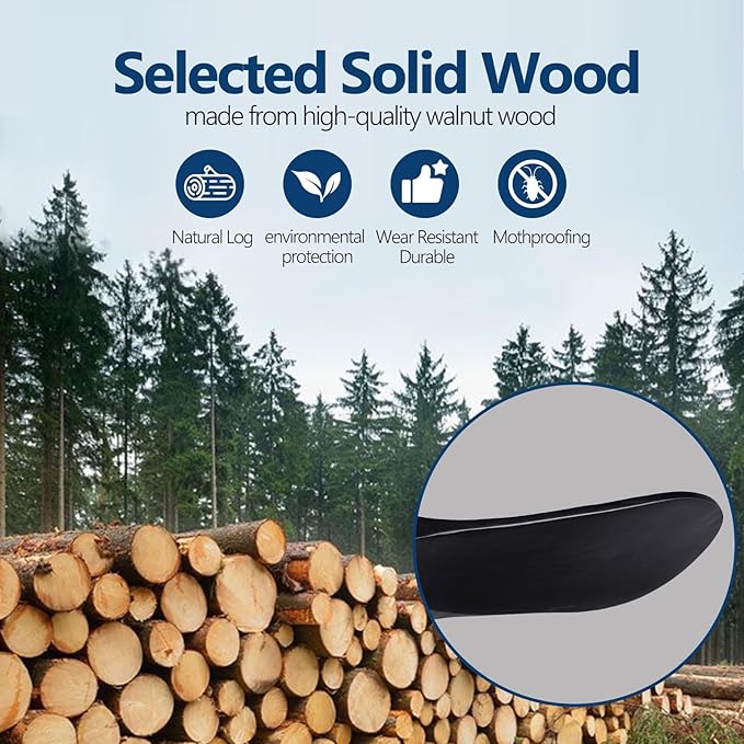 36 Inch Solid Wood Black Ceiling Fan with Remote,Ceiling Fan no Light,6 Speeds,Noiseless,Reversible DC Motor,Modern Ceiling Fans without Lights for Bedroom Farmhouse Kids Room