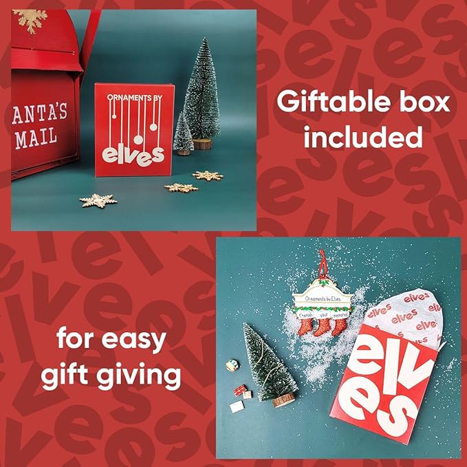 Ornaments by Elves - Personalized Cycling Two People Ornaments 2025, Mountain Bike, Dirt Bike Ornament,Two Boys Riding Bicycle, Home, Office, Christmas Decor in a Giftable Packaging