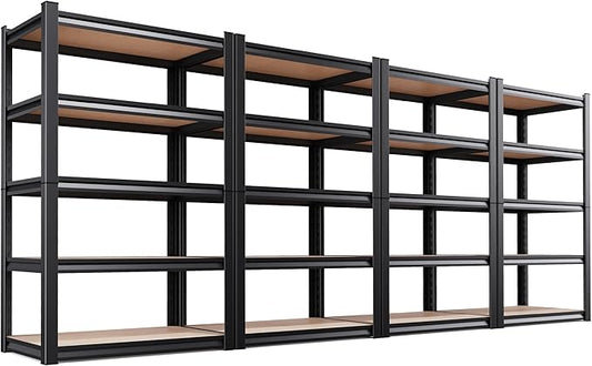 Set of 4 Garage Shelving-2050LBS 5 Tier Storage Shelves,Adjustable Heavy Duty Metal Shelving Unit and Storage Large Rack,Utility Steel Shelf For Shop Warehouse Industrial Pantry Basement 71"x35"x16"