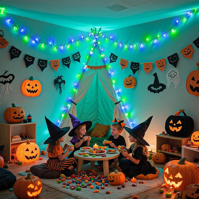 500 LED Christmas Lights Outdoor 165FT Connectable String Lights Indoor 8 Modes Clear Wire Plug in Waterproof Twinkle Fairy Lights for Bedroom Christmas Tree Party Decorations, Blue&Green