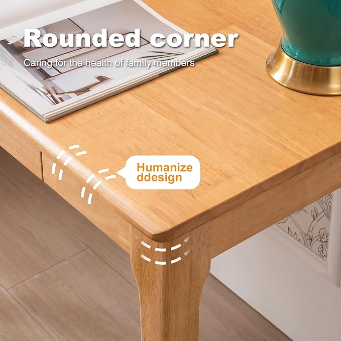 Solid Wood Desk with Drawer, Small Computer Desk for Small Spaces, Gaming Study Home Office Desks for Work, Student PC Desk for Bedroom, Escritorios para Cuartos (Wood Color, 39.4 inch)