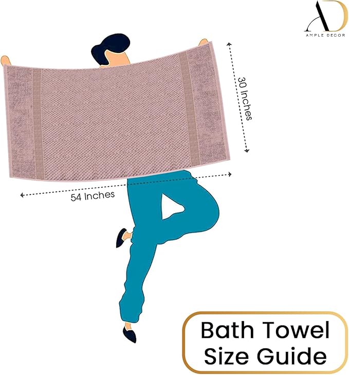 Ample Decor Bath Towels for Bathroom Set of 16 100% Cotton Popcorn Textured, Machine Washable - Soft Pink - 30 X 54 Inch