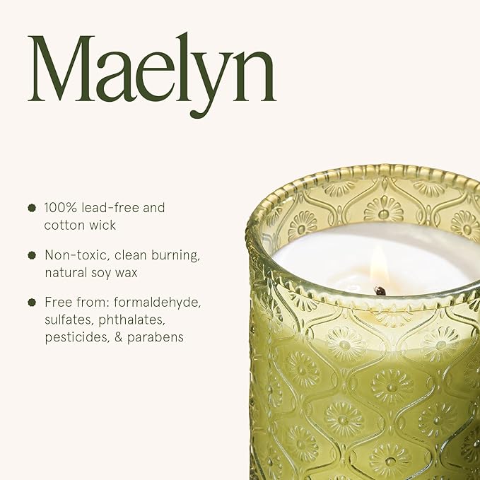 LA JOLIE MUSE Christmas Candle | Starlit Golden Fir | Cedarwood, Patchouli & Fir Balsam | 6 oz Soy Wax | 40 Hours Clean Burn | Christmas Gift for Women & Family