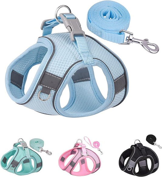 Solmoony No Pull Dog Harness - Step In Mesh Harness for Small Dogs, Bule, XXS