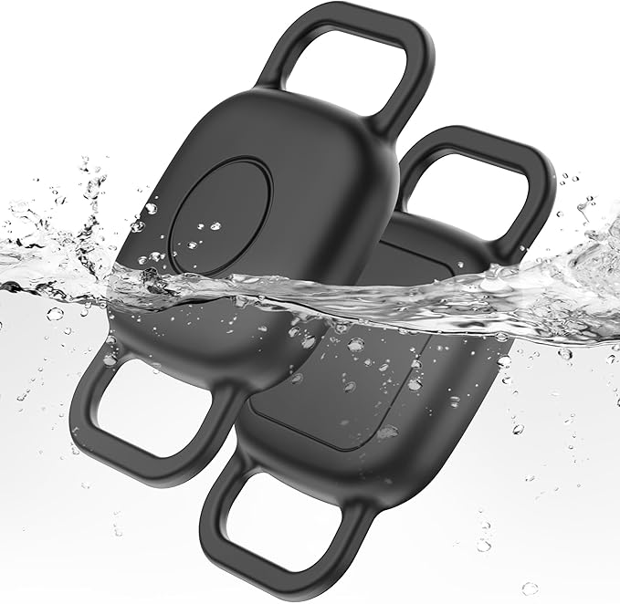 DDJ 2-Pack Dog Collar Holder for Tile Life360 Mate (2024) 2022 Tracker, Waterproof Silicone Anti Lost Tile Mate Tracker Case for Cat & pet Collars, Ultra Durable, Easy Installation, Lightweight, Black
