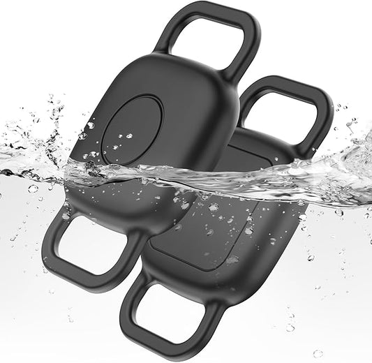 DDJ 2-Pack Dog Collar Holder for Tile Life360 Mate (2024) 2022 Tracker, Waterproof Silicone Anti Lost Tile Mate Tracker Case for Cat & pet Collars, Ultra Durable, Easy Installation, Lightweight, Black