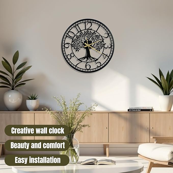 Big Wall Clock - Wall Clocks for Living Room Decor, Quiet and No Ticking Suitable for Wall Decor, Living Room Decoration, Kitchen Decoration