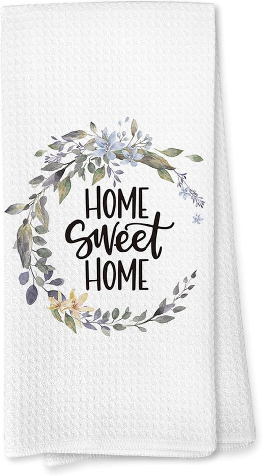 Voatok Home Sweet Home Garland Bath Towel,Family Sweet Gifts Decorative Towel,New Home Housewarming Decor,Mom Gifts