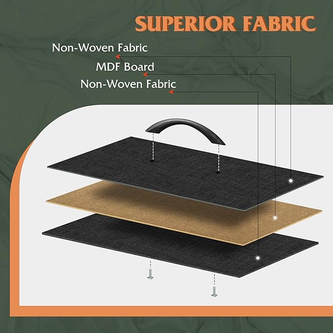 WLIVE Black Nightstand Set of 2, Night Stand with 2 Fabric Drawers, Small Dresser for Bedroom, Bedside Tables for Small Spaces, Dorm, Wood Top