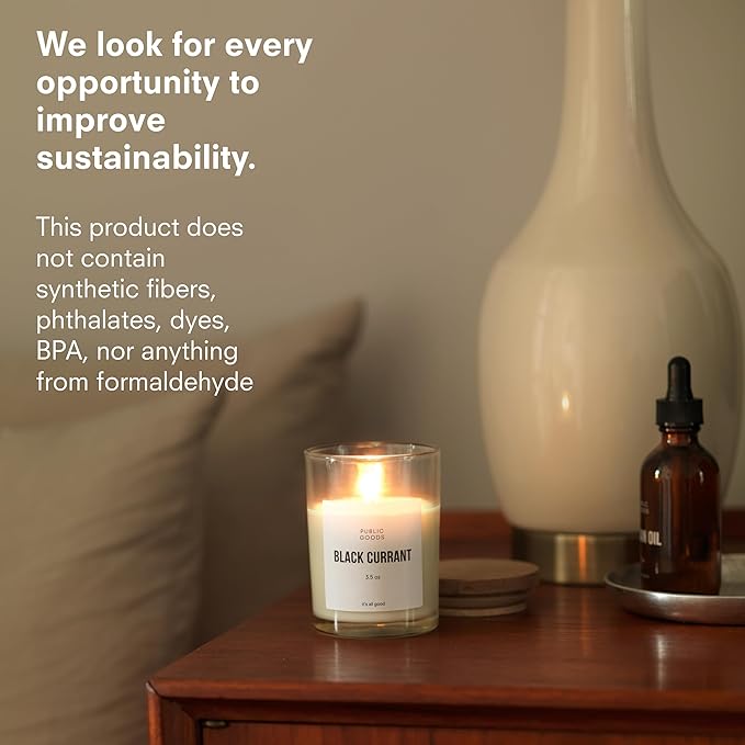 Public Goods 3-Pack Scented Soy Candle Set for Women & Men | Long Lasting & Non Toxic | Made with Natural Soy Wax & Organic Essential Oils | Gift Box | 3.5oz Jars