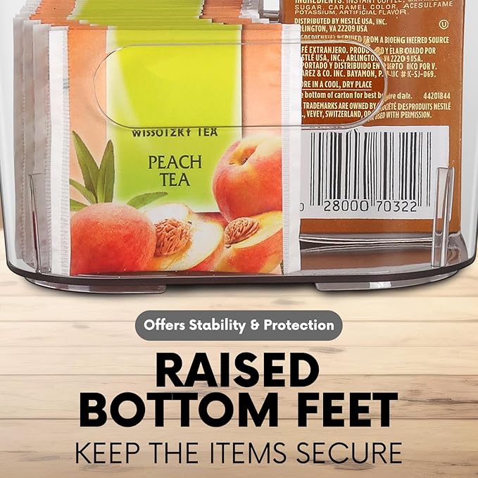 Clear Plastic Storage Bins, Perfect for Kitchen Organization or Pantry Organization and Storage, Medium Fridge Organizer Plastic Bins, Pantry Organization and Storage Bins, Cabinet Organizers