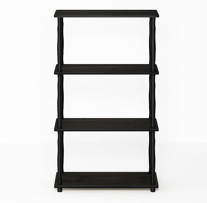 Furinno Turn-N-Tube 4-Tier Multipurpose Shelf Display Rack, Classic Tubes, Espresso/Black