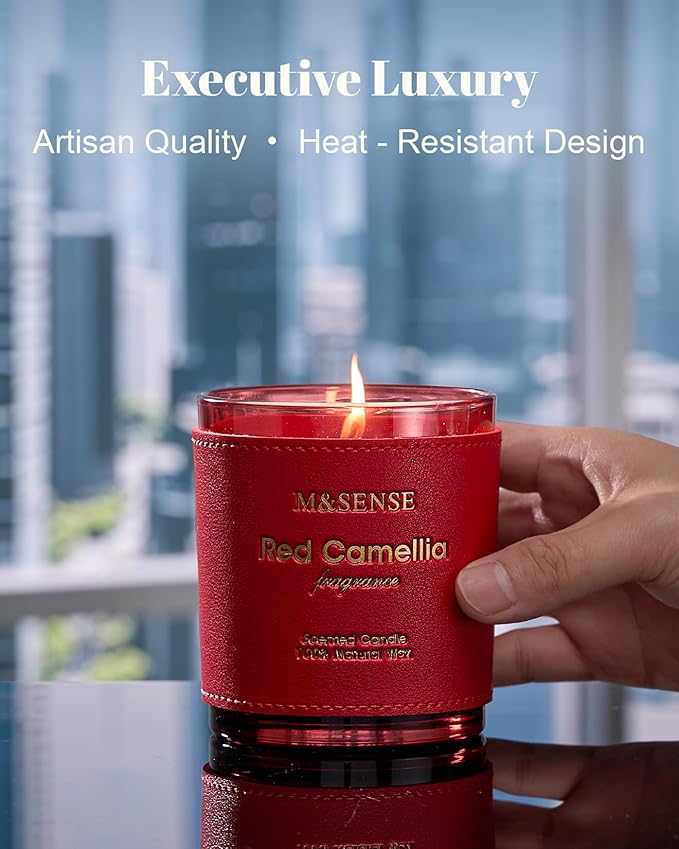 M&SENSE Citrus Floral Scented Soy Candles, Vegan Soy Candle,10oz 42-Hour Long Last Burning Time, No Toxin Bathtub Relaxing Stress Relief Fall Winter Home Fragrance Thanksgiving Christmas Gifts