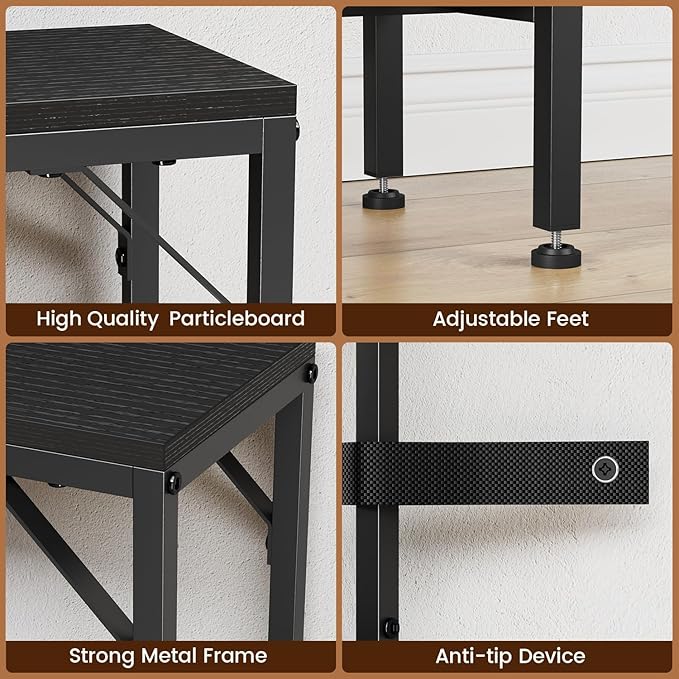 Narrow Console Table with Storage Basket, 47.2'' Behind The Couch Table, Entryway Table, Skinny Console Table, Small Sofa Table, Display Table for Hallway, Foyer, Living Room, Black