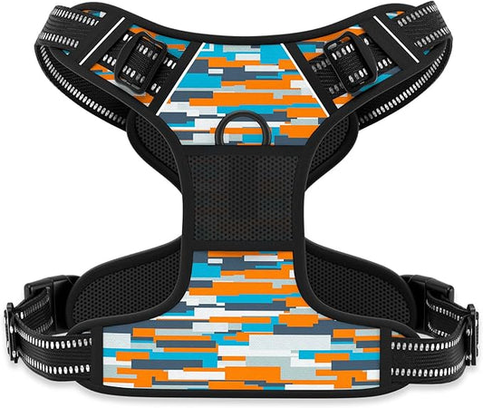 Rnivvi No Pull Dog Harness, Cute Boho Reflective X-Small Sized Puppy Kitten Harness, Adjustable Soft Padded Vest for Small Dogs, Cats, Heavy Duty Pet Vest with Easy Control Handle for Walking, Spliced