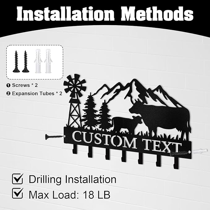 Personalised Metal Key Holder for Wall, Roosters Hens Key Holder Wall Mount, Chicken Wall Art Decor, Key Organizer Hanger for Kitchen Farmhouse Hallway Office, Housewarming Gifts