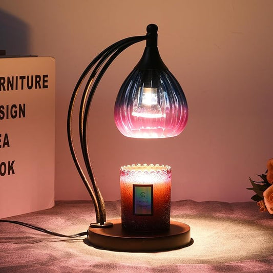 Candle Warmer Lamp with Timer Dimmer - Electric Candle Warmer Light Wax Warmer for Jar Candles - Candle Lamp Warmer Unique Gifts for Women Mom House Warming Gifts New Home Decor Blue Purple Gradient
