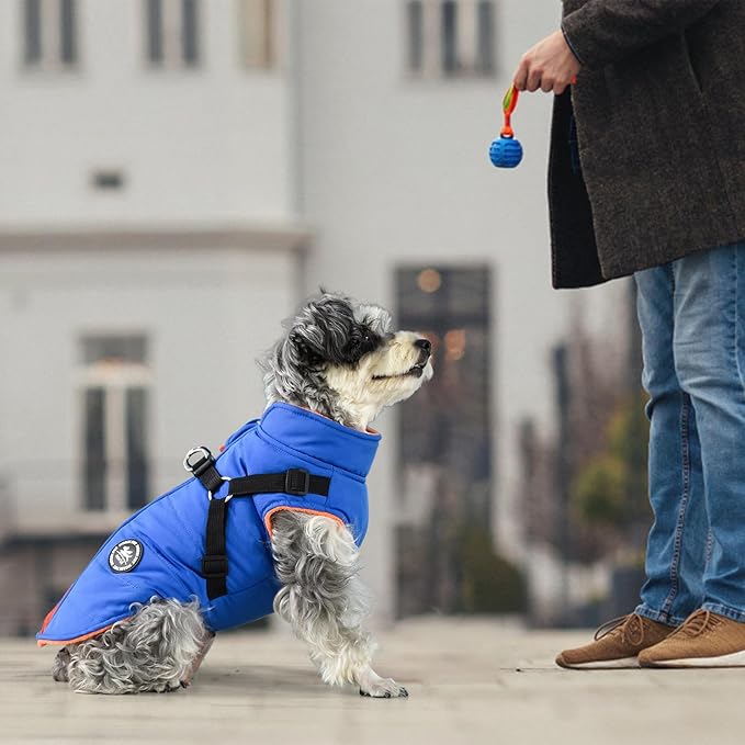 Norbi Dog Winter Jacket with Built-in Harness - Adjustable Warm Coats for Small to Large Dogs - Perfect for Cold Weather
