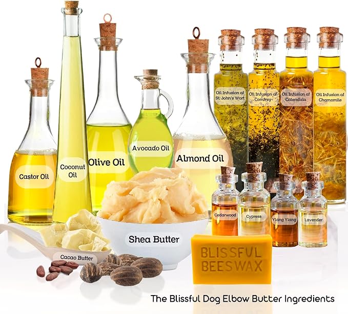 The Blissful Dog Elbow Butter for Dry, Cracked Calluses, Lick-Safe Dog Balm, Soothing Elbow Balm with Moisturizing Shea Butter, Almond, Olive, and Essential Oils, Pet Supplies, 2.25 oz. Stick