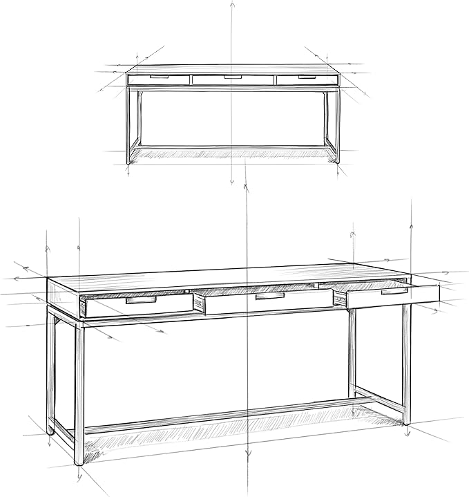 SIMPLIHOME Banting Desk - 72-Inch Wide Solid Hardwood and Metal Writing Desk in Medium Saddle Brown, Modern Industrial Home Office Computer Table for Study with 2 Drawers and Flip-Down Keyboard Tray