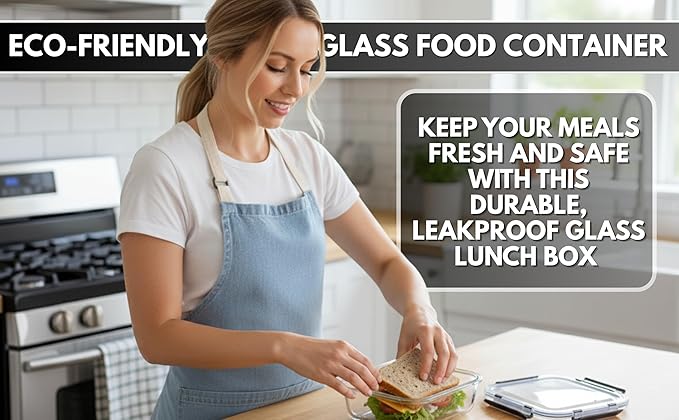 5-Pack Borosilicate Glass Food Containers 35oz, Airtight BPA-Free Meal Prep Containers with Locking Lids, Oven, Microwave & Dishwasher Safe Storage Set