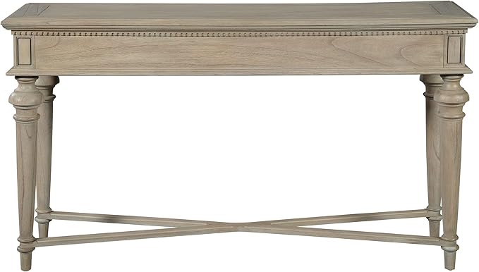 Hekman Furniture Sofa Table Driftwood Finish, Ample Storage Drawers Decorative Legs Cross Stretchers Bars, Sturdy Wooden Material Modern Entryway Table Best for Home Decor & Living Room
