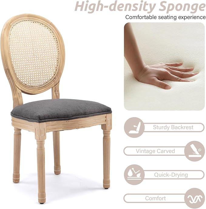 SoarFlash Kitchen Table and Chairs for 2, 31.5" Dining Table Set for 2 with French Dining Chairs, 3 Piece Round Kitchen Table Set, Dining Room Table Set for Small Space, Apartment