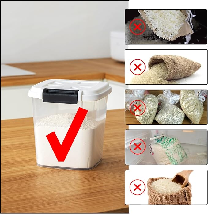 30LBS Rice Container - Rice Dispenser 30LBS/15KG/15Qt Food Cereal Container Bins with Measuring Cup for Household Pantry Organization (30 LBS)