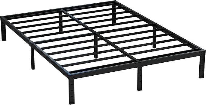 12 Inch Full Size Bed Frame No Box Spring Needed, Heavy Duty Metal Platform Bed Frame Full Support Up to 3000 lbs, Easy Assembly, Noise Free, Black