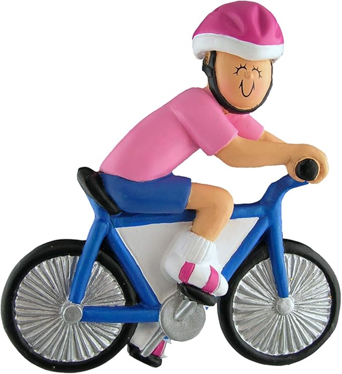 Personalized Cycling Ornament 2025 - Bike Ornaments for Christmas Tree Female in Pink Cycling Gifts Dirt Bike Ornament Workout Fitness Exercise Ornaments by Elves