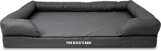 The Dog's Bed Replacement Outer Cover ONLY (Outer Cover ONLY - NO Bed, NO Waterproof Inner) for The Dog's Bed, Washable Oxford Fabric, XXL (Grey with Black Piping)