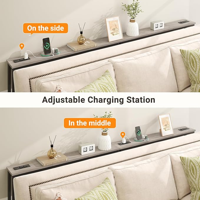 ELYKEN 5.9" Narrow Console Sofa Table with Power Outlets, Total 78.8” Long Behind Couch Table with Charge Station and 5.9’ Extension Cord for Living Room, 5.9" D x 78.8”W x 29.5”H, Gray