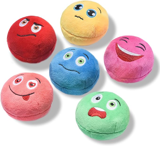Squeaky Dog Toys, [6 Pack] Soft Stuffed Plush Balls with Squeakers, Interactive Fetch Play for Puppy Small Pets