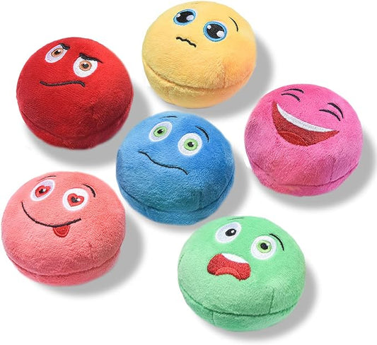 Squeaky Dog Toys, [6 Pack] Soft Stuffed Plush Balls with Squeakers, Interactive Fetch Play for Puppy Small Pets