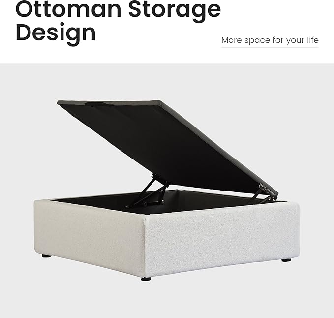 WJShome Modern Down Filled Sigle Middle Seat, Cloud Modular Sectional Sofa, Minimalist Wide Deep Seat Couches for Living Room Apartment Lounge Bedroom (Beige)