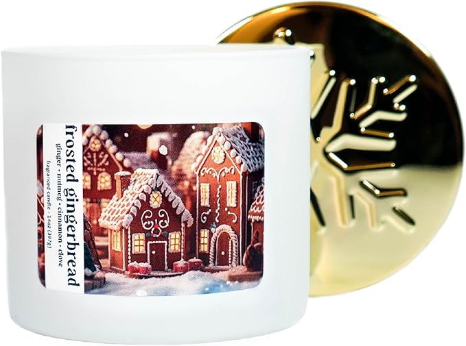 Colonial Candle Frosted Gingerbread Scented Candle, Holiday Scented Candle - Made in The USA